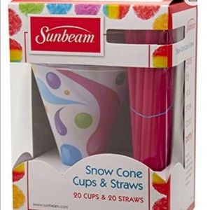 🍧 Sunbeam Cups and Straws for Ice Shaver (20) NEW